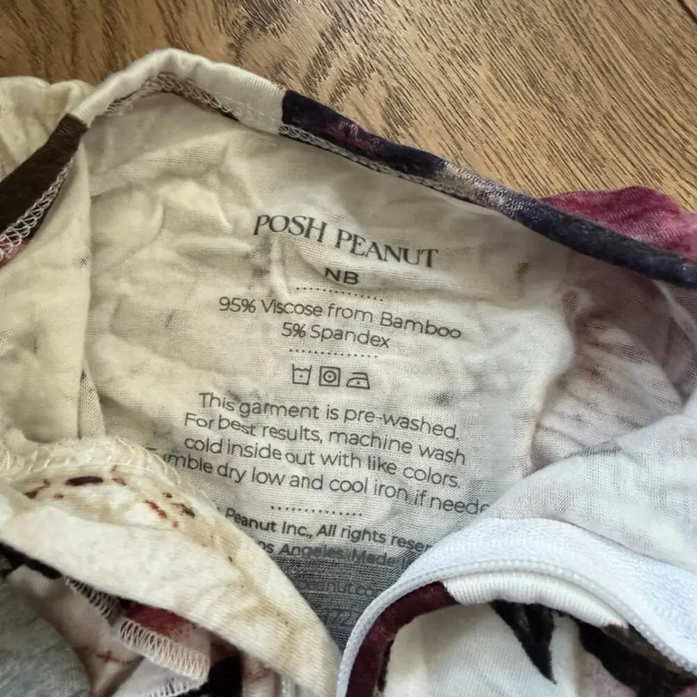 Little Sleepies Posh Peanut Newborn One Pieces Lot of 3 Bamboo